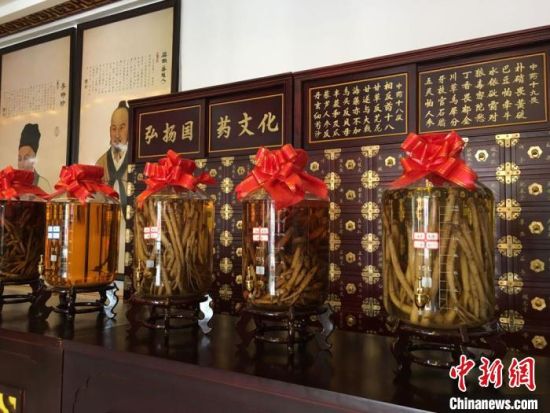 2020年6月，甘肅省定西市渭源縣田家河鄉(xiāng)元古堆村一家中藥材生產(chǎn)加工企業(yè)的藥材展示。 (資料圖) 張婧 攝